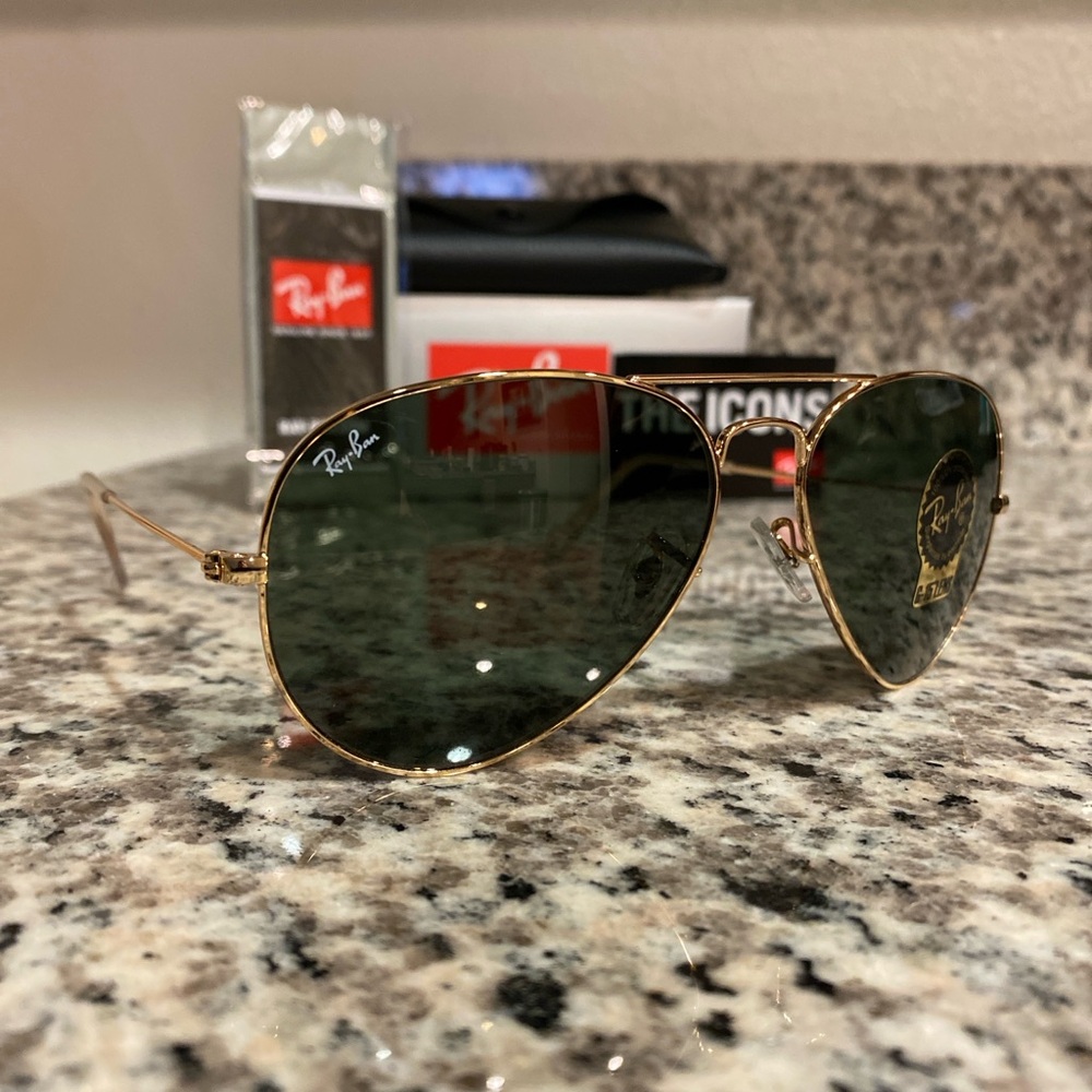 Ray-Ban L0205 Classic Gold Aviators with G15 Green Lenses 58mm